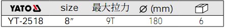 YATO兩爪拉馬YT-2518參數